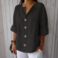 👕✨🌿 Haut Boutonné Ample pour Femme – Tissu Infroissable, Respirant & 6 Couleurs (S-4XL)