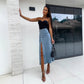 👗 Jupe Denim Chic à Boutons | Coupe Bodycon & Fendue ✨