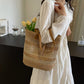 👒🏖️ Sac Bandoulière Femme en Paille Tissée – Grand Format, Léger, Style Plage ✨