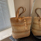 👒🏖️ Sac Bandoulière Femme en Paille Tissée – Grand Format, Léger, Style Plage ✨
