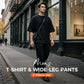 📢📢50 % DE RÉDUCTION !! ⏰Ensemble 2 pièces pour homme : t-shirt et pantalon à jambes larges