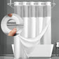 ⏰🛁 PROMO LIMITÉE 50% ! Rideau de Douche Imprimé Waffle – Double Couche Imperméable, Accrochage Sans Anneaux, Fenêtre Transparente, 5 Couleurs, 183x190cm, Parfait pour Salle de Bain & Décoration 🚿