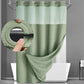 ⏰🛁 PROMO LIMITÉE 50% ! Rideau de Douche Imprimé Waffle – Double Couche Imperméable, Accrochage Sans Anneaux, Fenêtre Transparente, 5 Couleurs, 183x190cm, Parfait pour Salle de Bain & Décoration 🚿
