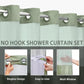 ⏰🛁 PROMO LIMITÉE 50% ! Rideau de Douche Imprimé Waffle – Double Couche Imperméable, Accrochage Sans Anneaux, Fenêtre Transparente, 5 Couleurs, 183x190cm, Parfait pour Salle de Bain & Décoration 🚿
