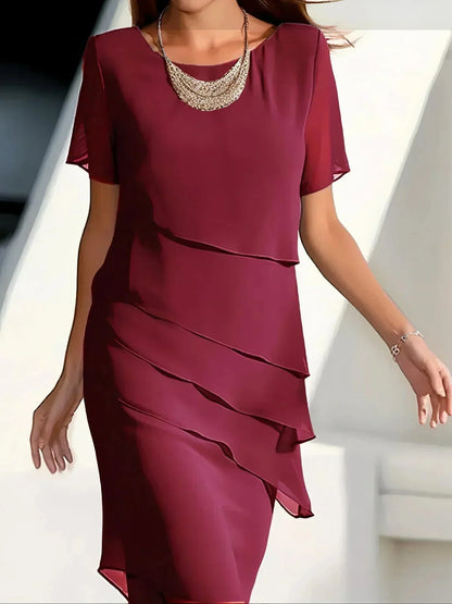 👗🍃Dernier jour à prix spécial !!💥 Élégante robe midi plissée en mousseline