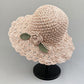 🔥Élégant Chapeau de Paille au Crochet avec Détail à Volants✈️