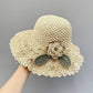 🔥Élégant Chapeau de Paille au Crochet avec Détail à Volants✈️