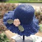🔥Élégant Chapeau de Paille au Crochet avec Détail à Volants✈️
