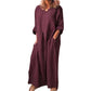 💥66 % DE RÉDUCTION !🔥Robe longue ample décontractée en coton et lin pour femme✈️