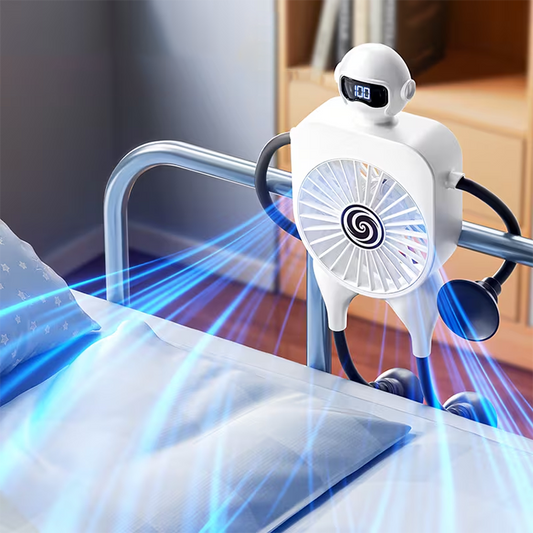 Ventilateur sur pied multifonction au design robotique