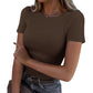T-shirt à manches courtes et col rond pour femme