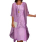 Ensemble robe formelle mi-genou et cardigan pour femme