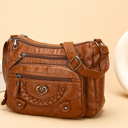 👜✨ PROMO FLASH 50% ! Sac Bandoulière Femme en Cuir PU Souple – Multi-Poches Organisation, Bandoulière Réglable, Design Polyvalent & Léger 🌸