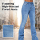 Jean évasé extensible à taille haute pour femme