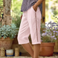 🩳 Pantalon capri d’été femme avec dentelle ajourée 🌿
