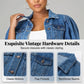 🌞 NOUVEAU : Collection d'été avec jusqu'à -50% de réduction 🛍️Veste en denim courte manches bouffantes