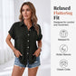 Chemise décontractée à manches courtes et boutons pour femme