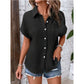 Chemise décontractée à manches courtes et boutons pour femme