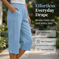 Pantalon capri décontracté pour femme avec dentelle sur les côtés