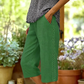 Pantalon capri décontracté pour femme avec dentelle sur les côtés