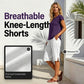 Short femme coton et lin longueur genou