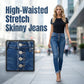 🥳SOLDES 2026 : 50 % DE RÉDUCTION🥳Jean skinny taille haute à boutons pour femme