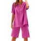Ensemble 2 pièces en coton et lin pour femme