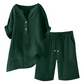 Ensemble 2 pièces en coton et lin pour femme