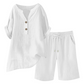 Ensemble 2 pièces en coton et lin pour femme