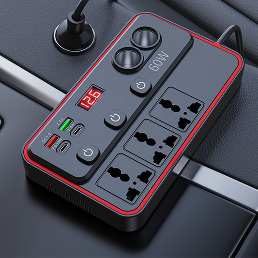 🚗🔌 Chargeur Voiture Multifonction | Prises Secteur + Ports USB Charge Rapide ⚡