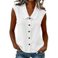 Blouse à col en V et boutons pour femme