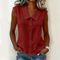 Blouse à col en V et boutons pour femme
