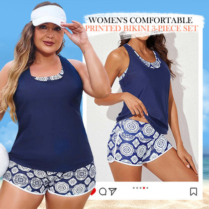 Ensemble de Bain Tankini Sport Chic 3 Pièces pour Femme