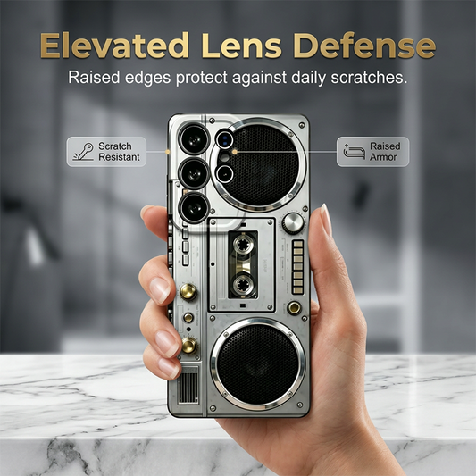 Housse de protection au motif de cassette audio en 3D
