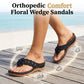 Sandales pour femmes à motif floral et soutien de la voûte plantaire
