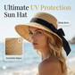 🔥Offre à durée limitée - Chapeau de soleil en paille à large bord pour femme, avec nœud
