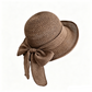 🔥Offre à durée limitée - Chapeau de soleil en paille à large bord pour femme, avec nœud
