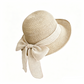 🔥Offre à durée limitée - Chapeau de soleil en paille à large bord pour femme, avec nœud