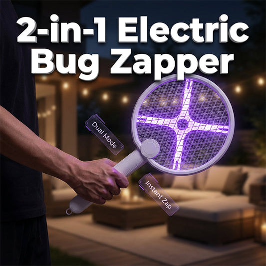 📢📢50 % DE RÉDUCTION !! ⏰Lampe anti-moustiques électrique pliable avec raquette