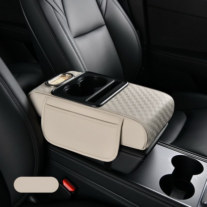 Coussin d'accoudoir de voiture, housse de console centrale 5 en 1 avec 2 sacs de rangement, porte-gobelet, emplacement pour boîte à mouchoirs, emplacement pour téléphone pour berlines, accessoires de voiture, organisateurs intérieurs