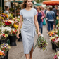 Robe midi à rayures avec nœud sur le côté pour femme