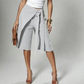 Jupe-culotte chic à nouer sur le devant et à jambes larges pour femme