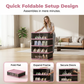 Armoire à chaussures pliable et empilable avec portes transparentes