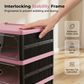 Armoire à chaussures pliable et empilable avec portes transparentes