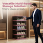 Armoire à chaussures pliable et empilable avec portes transparentes