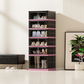 Armoire à chaussures pliable et empilable avec portes transparentes