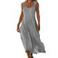 Robe longue femme sans manches à col V avec bretelles à anneaux