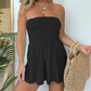Robe tube sans bretelles pour femme, combishort d'été à volants pour la plage