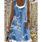 Robe deux-pièces pour femme en simili-denim imprimé