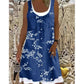 Robe deux-pièces pour femme en simili-denim imprimé